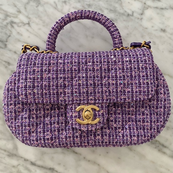 NEW Chanel 24C Purple Small Bag with top handle - Picture 2 of 7
